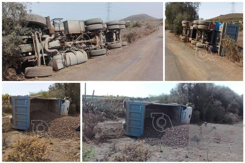 Imagen del vehículo volcado (Foto TA)